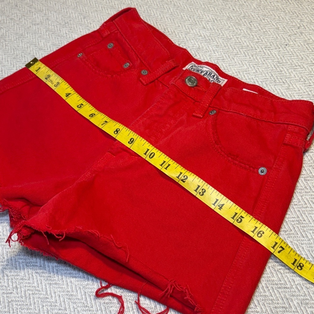 Lucky Brand Red Jean Shorts.  Size 00 - Picture 6 of 12